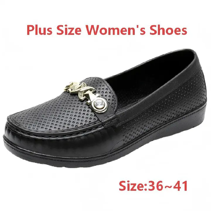 Women's Short Rain Boots, Flat Casual Fashion Rubber Shoes, Kitchen Work Shoes, Safety Rubber upper + PVC sole Shoes, Plus Size Mom Shoes, Trendy