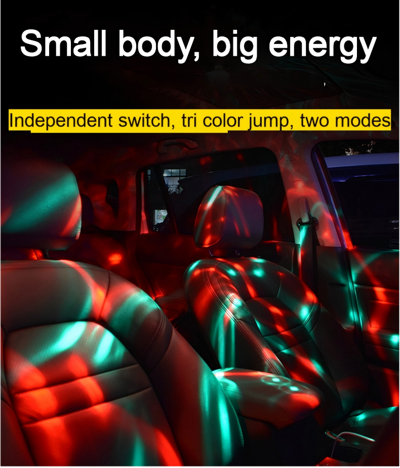 Car Atmosphere Light USB Colorful Voice Controlled LED Interior Decoration Light Car DJ Music Rhythm Atmosphere Light Magic Ball