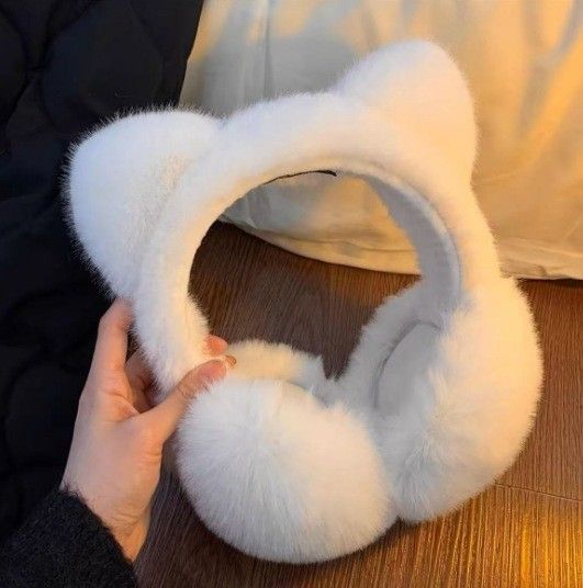 Cute Cat's Ears Plush Ear Muffs for Men and Women, Winter Student Riding Warm, Windproof, Cold-proof Ear Cover, Ear Warmer, Ear Set