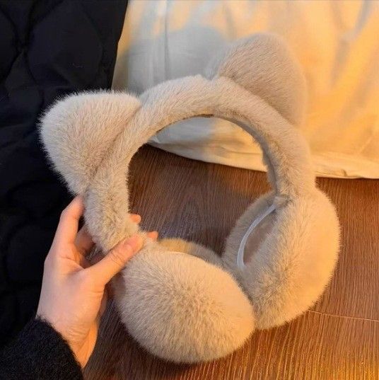 Cute Cat's Ears Plush Ear Muffs for Men and Women, Winter Student Riding Warm, Windproof, Cold-proof Ear Cover, Ear Warmer, Ear Set