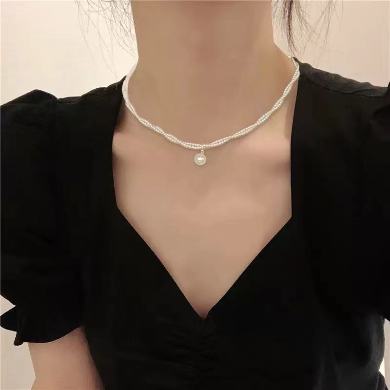 Shi Jia's ultra-fine pearl necklace for women, 2026 new style, double-layer overlapping clavicle chain, light luxury, elegant and high-end necklace Ladies Jewelry