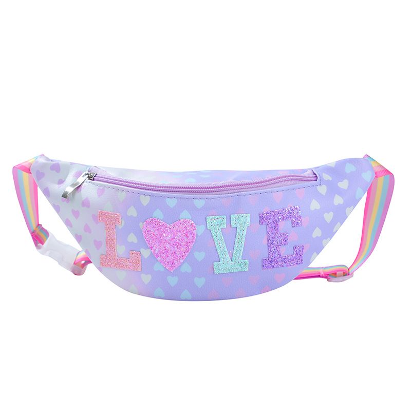 Small backpack cartoon waist bag new style glitter oblique ribbon rainbow messenger bag star bag heart messenger bag shoulder bag children's bag gift