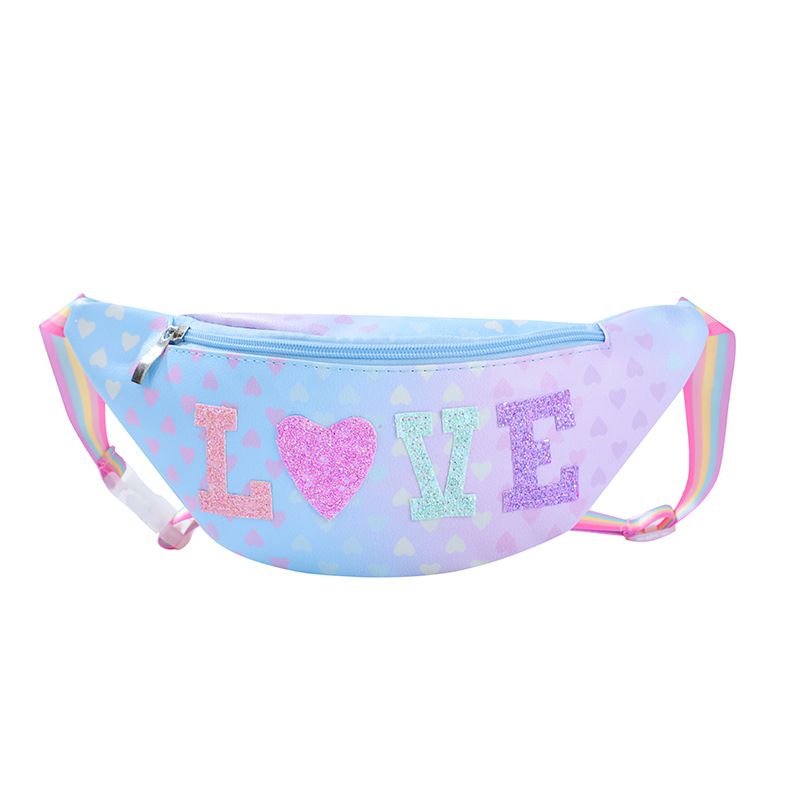 Small backpack cartoon waist bag new style glitter oblique ribbon rainbow messenger bag star bag heart messenger bag shoulder bag children's bag gift