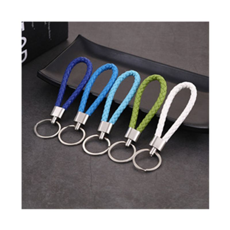 Creative new style leather rope keychain, woven car pendant, colorful key rope pendant, activity small gift accessory(color random)