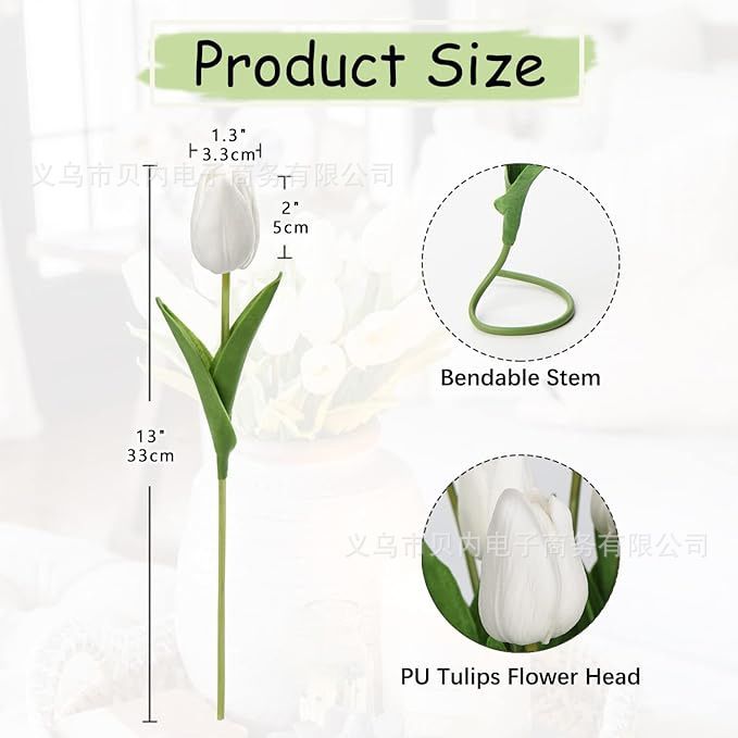 10 pieces of PU mini simulated tulip flowers, cross-border fake flowers, suitable for brides' bouquets, home decoration, and simulated plants