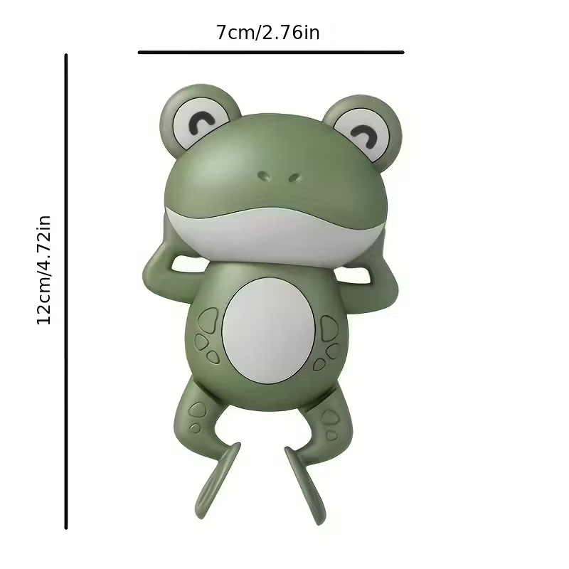 Classic Wind-Up Frog Bath Toy for Kids | Non-Txic Plastic, Pull-Back Swimming & Splash Fun | Ideal Bathtub, Pool & Shower Companion | Perfect Gift