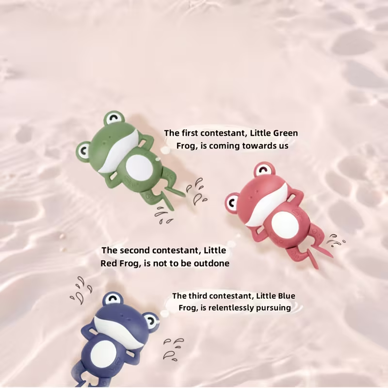 Classic Wind-Up Frog Bath Toy for Kids | Non-Txic Plastic, Pull-Back Swimming & Splash Fun | Ideal Bathtub, Pool & Shower Companion | Perfect Gift