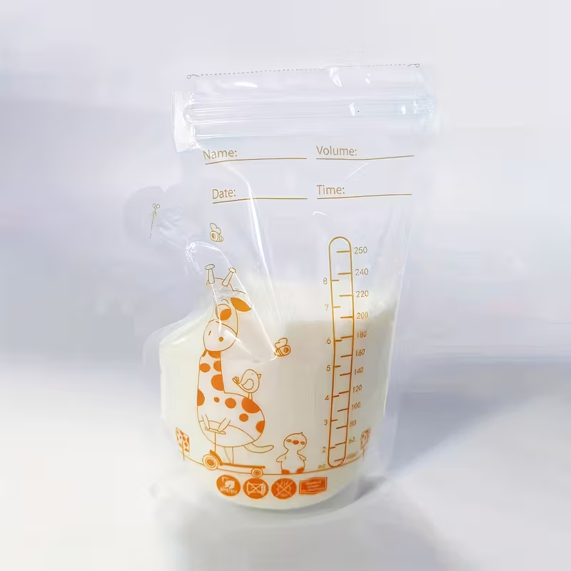 30PCS Pour-Spout Breast Milk Storage Bags 250ml | Self-Standing for Freezer & Refrigerator Saves Space | Disposable, Leakproof & Crush-Resistant | Essential for Breastfeeding Moms