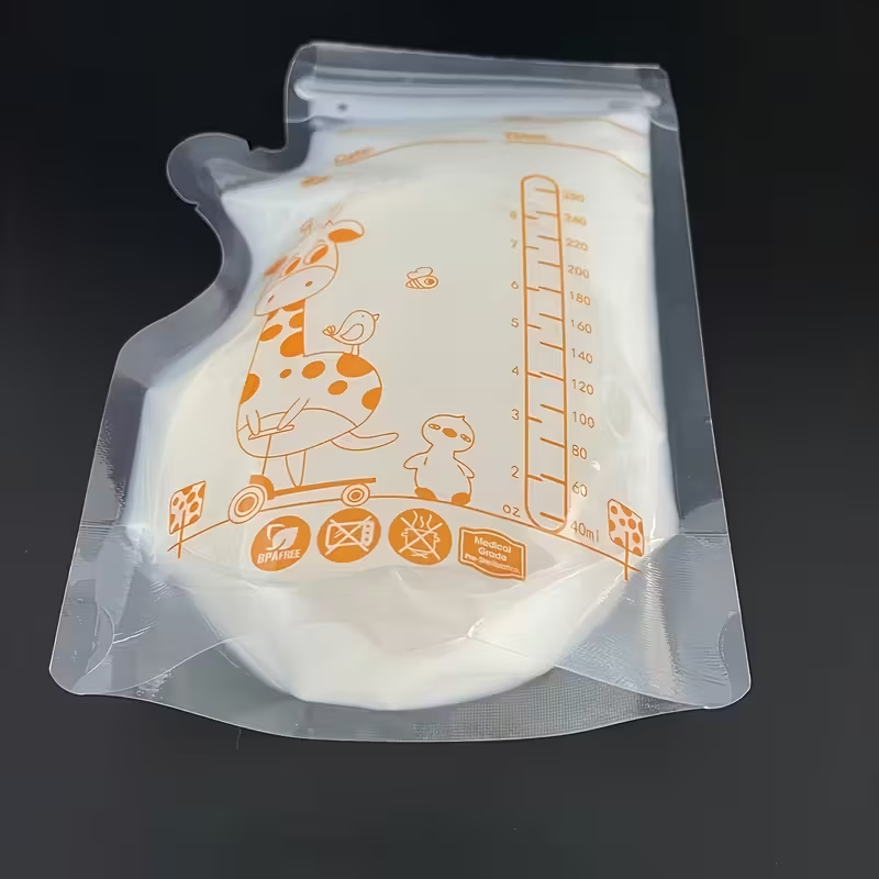 30PCS Pour-Spout Breast Milk Storage Bags 250ml | Self-Standing for Freezer & Refrigerator Saves Space | Disposable, Leakproof & Crush-Resistant | Essential for Breastfeeding Moms