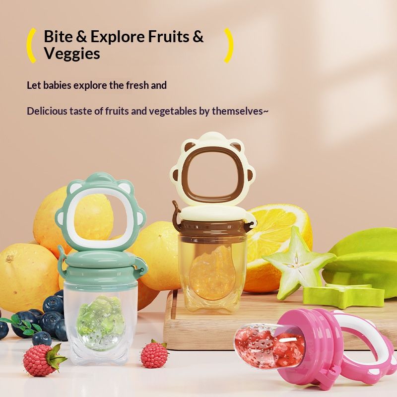 Baby Fruit Feeder & Silicone Pacifier Set | BPA-Free, Food-Grade for Safe Sucking & Teething Relief | All-in-One Feeder Soother for 0-3 Years
