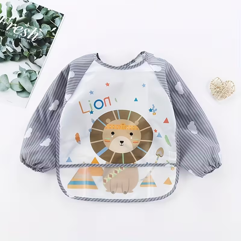 Kids Long Sleeve Art & Feeding Smock | Reversible, Water-Resistant & Easy Wipe-Clean | Lightweight &Fast-Drying & Durable for Boys & Girls