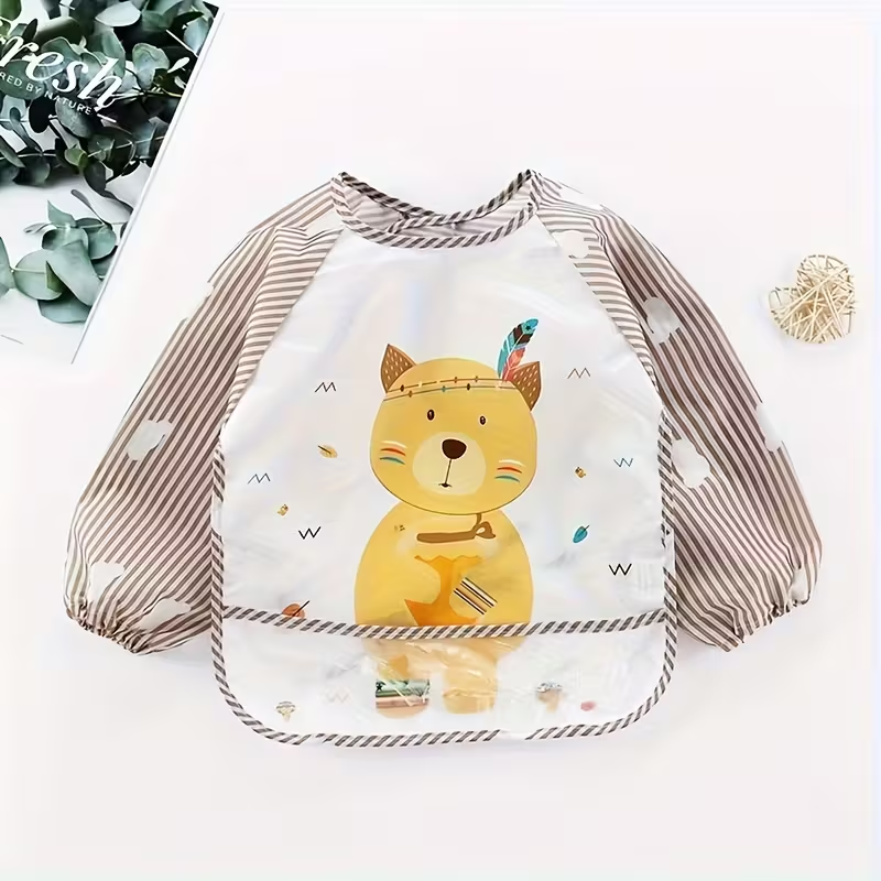 Kids Long Sleeve Art & Feeding Smock | Reversible, Water-Resistant & Easy Wipe-Clean | Lightweight &Fast-Drying & Durable for Boys & Girls