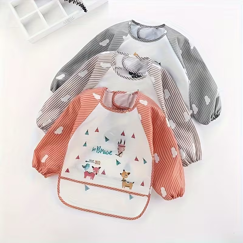 Kids Long Sleeve Art & Feeding Smock | Reversible, Water-Resistant & Easy Wipe-Clean | Lightweight &Fast-Drying & Durable for Boys & Girls
