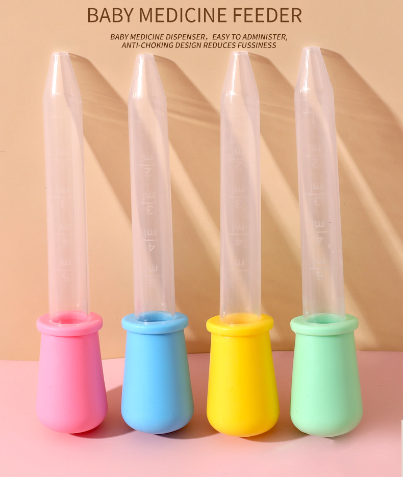 3-PCS Baby Medicine Dispenser with 5ml Scale | Anti-Choking Silicone Dropper for Precise Dosing | Multi-Use for Water & Liquid Vitamins|Perfect New Parent Gift