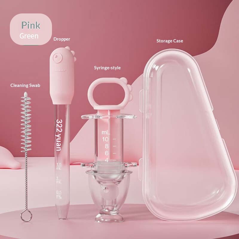 Complete 4-in-1 Baby Medicine Kit – Syringe, Dropper, Storage Case & Cleaning Stick, Anti-Choke Design for Precise Dosing, Hassle-Free Feeding for Newborns & Infants, Perfect for Home,&Travel