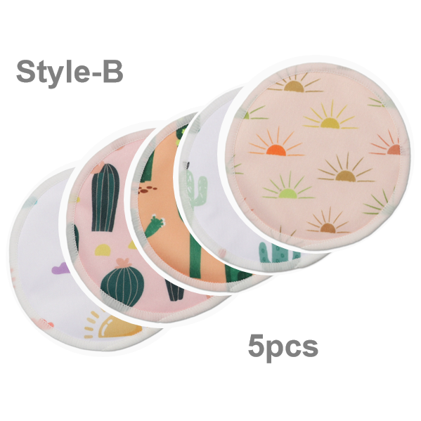 5PCS Ultra Soft Washable Nursing Pads | Leakproof, Absorbent & Quick-Dry & Reusable |Perfect Gift for New Moms