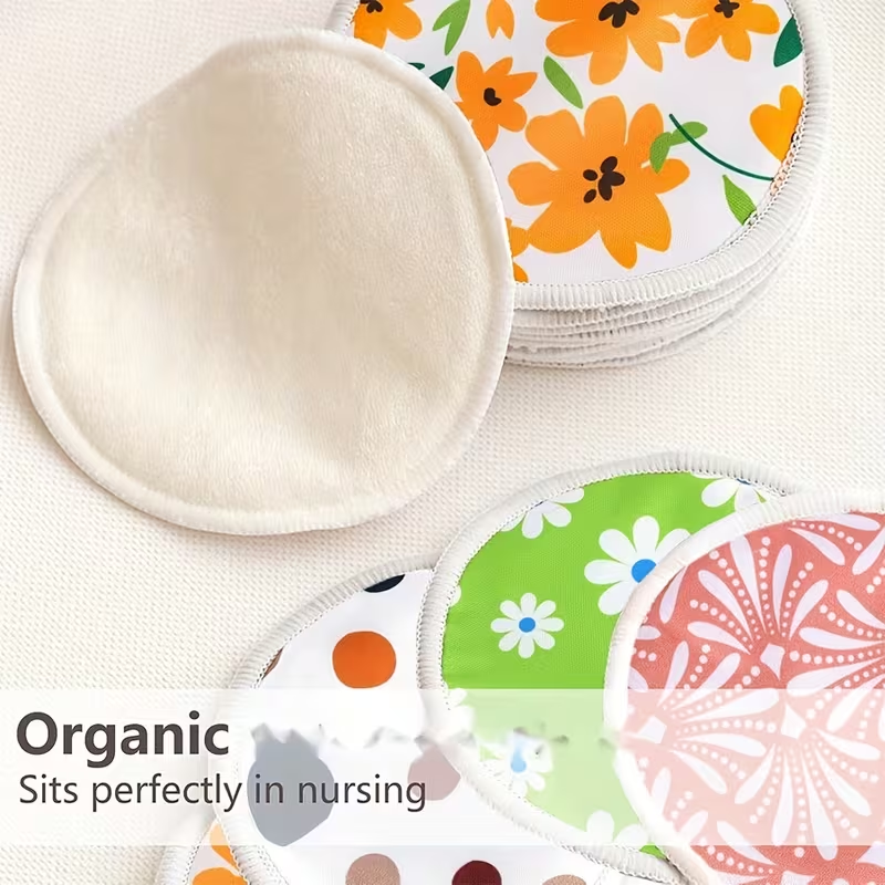 5PCS Ultra Soft Washable Nursing Pads | Leakproof, Absorbent & Quick-Dry & Reusable |Perfect Gift for New Moms