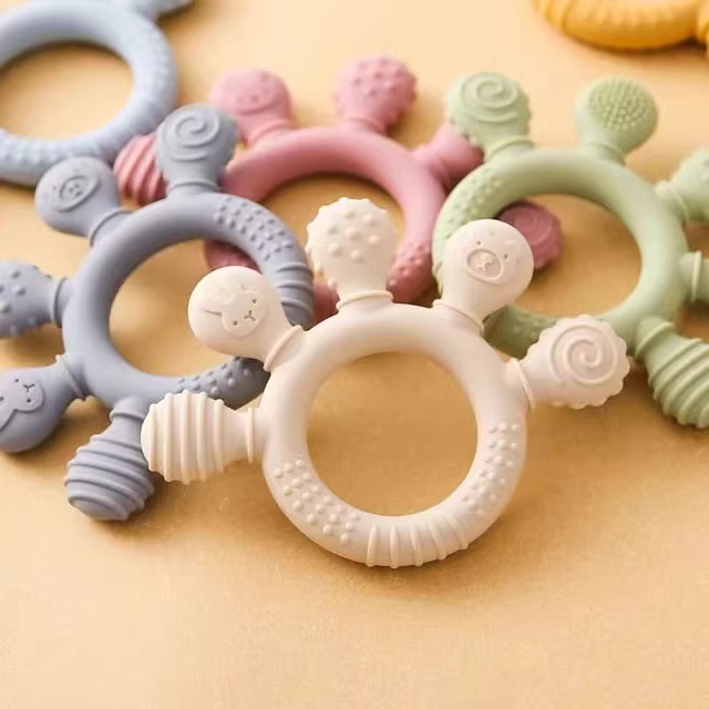 Food-Grade Silicone Baby Teething Toys | BPA Free Teething Rings for Newborns & Infants | Soothing Gum Relief, Easy to Hold | Perfect Baby Shower Gift