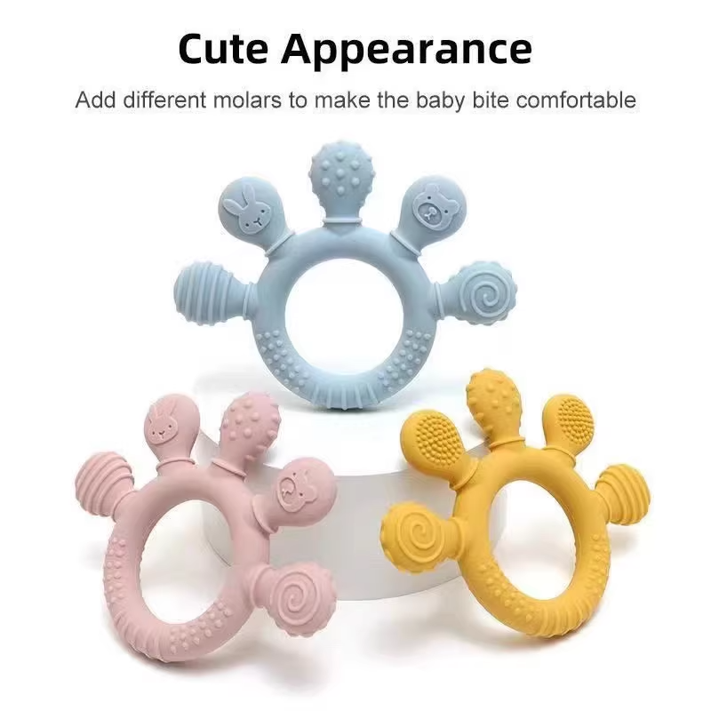Food-Grade Silicone Baby Teething Toys | BPA Free Teething Rings for Newborns & Infants | Soothing Gum Relief, Easy to Hold | Perfect Baby Shower Gift