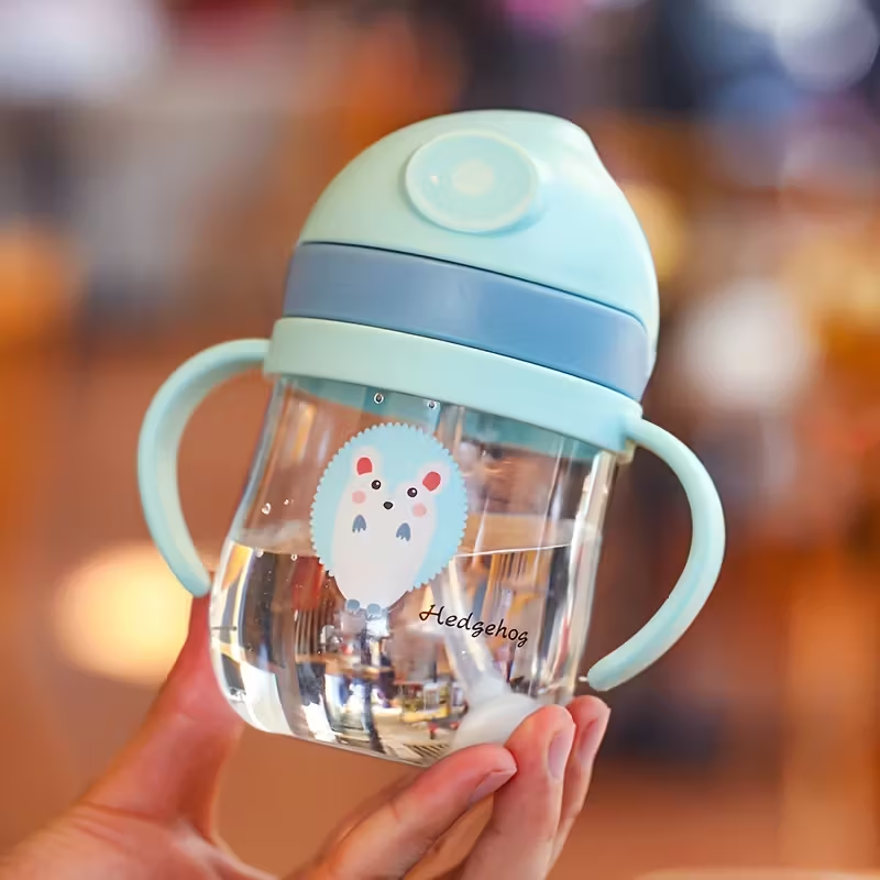 250ml Weighted Straw Cup for Toddlers 6+ Months – Spill-Proof Learning Cup with Easy-Carry Handle & Non-Slip Grip, Ideal for Home, Travel & Daycare