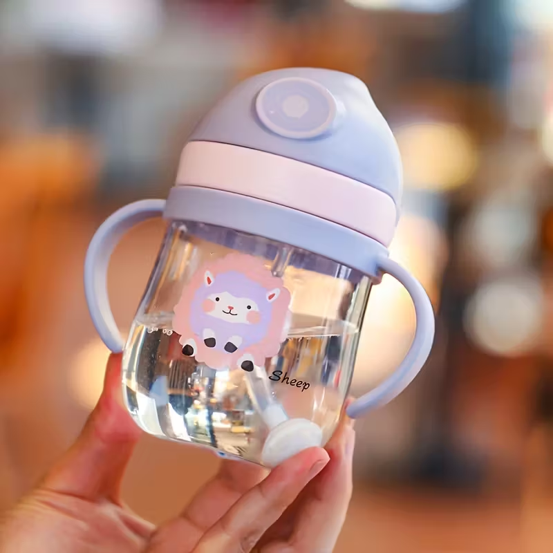250ml Weighted Straw Cup for Toddlers 6+ Months – Spill-Proof Learning Cup with Easy-Carry Handle & Non-Slip Grip, Ideal for Home, Travel & Daycare