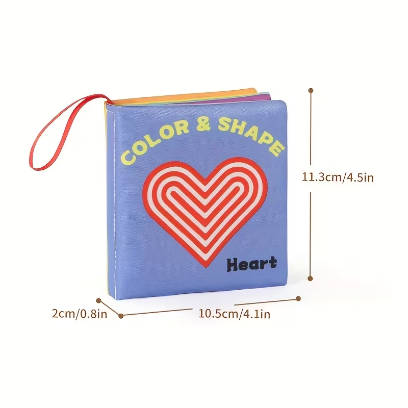 Baby Sensory Cloth Book  | for Tactile & Color Recognition | Crinkle Sound, Soft & Interactive | Washable & Durable Gift for Baby Shower, Boys & Girls