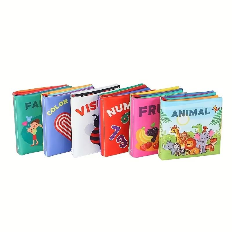 Baby Sensory Cloth Book  | for Tactile & Color Recognition | Crinkle Sound, Soft & Interactive | Washable & Durable Gift for Baby Shower, Boys & Girls