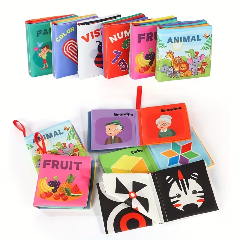 Baby Sensory Cloth Book  | for Tactile & Color Recognition | Crinkle Sound, Soft & Interactive | Washable & Durable Gift for Baby Shower, Boys & Girls