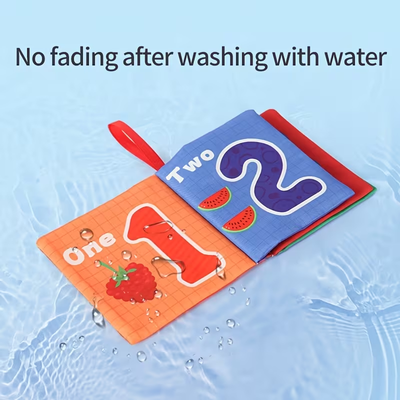 Baby Sensory Cloth Book  | for Tactile & Color Recognition | Crinkle Sound, Soft & Interactive | Washable & Durable Gift for Baby Shower, Boys & Girls