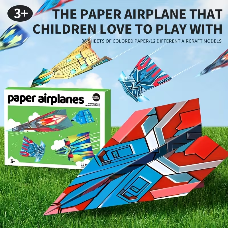 Complete Paper Airplane Kit for Beginners – Step-by-Step Folding Guide & Practice Sheets, Easy to Learn, Fun to Fly, Perfect for Kids, Family Activities, School Projects & Holiday Gifts