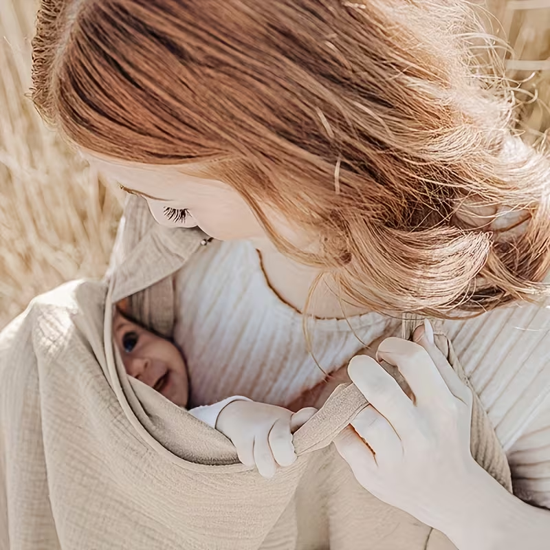 Nursing Cover for Breastfeeding Mums – Breathable Cotton Adjustable Nursing Cover Up, Hands-Free Scarf with Baby Window, Full Coverage, Multi-Use Car Seat & Cart Cover, Essential for New Moms