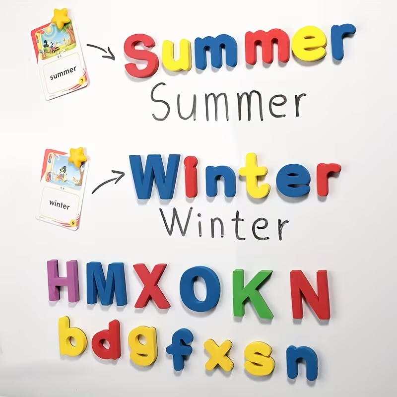 Magnetic Alphabet & Number Stickers for Kids, Learn Letters & Numbers on Fridge/Whiteboard , Reusable Educational Gift for Kids 3+