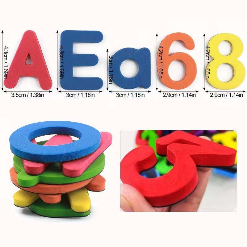 Magnetic Alphabet & Number Stickers for Kids, Learn Letters & Numbers on Fridge/Whiteboard , Reusable Educational Gift for Kids 3+