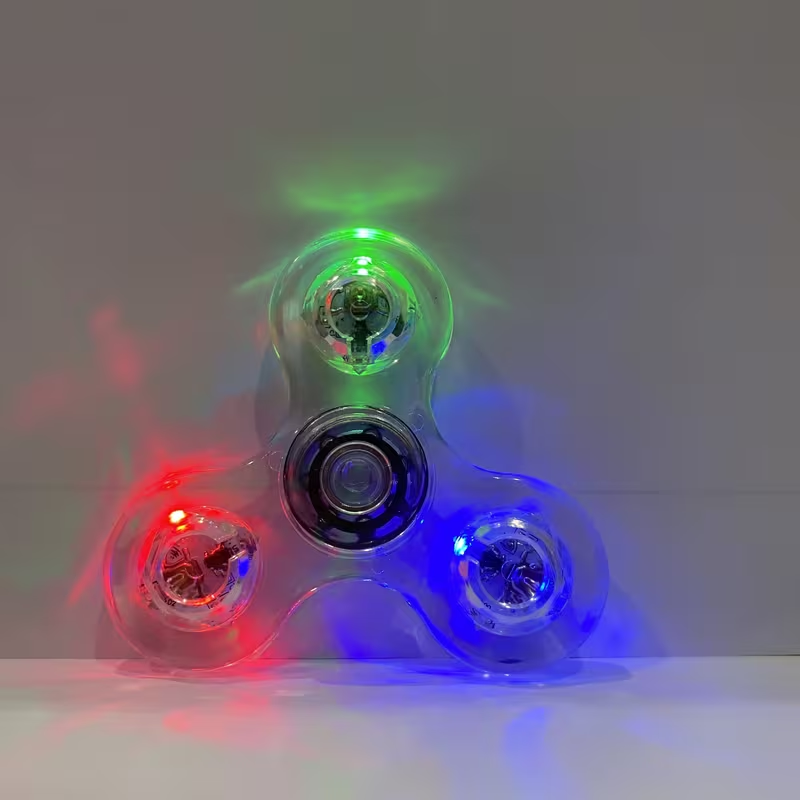 Glow-in-the-Dark Fidget Spinner with RGB Lights & Adjustable Speed, Creates Mesmerizing Light Trails for Fun