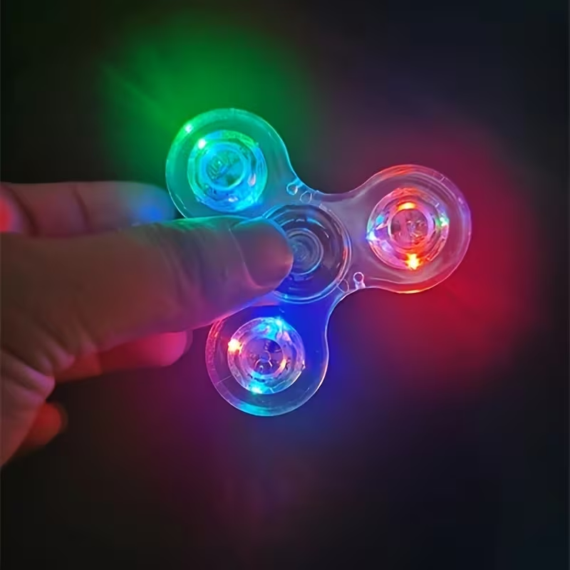 Glow-in-the-Dark Fidget Spinner with RGB Lights & Adjustable Speed, Creates Mesmerizing Light Trails for Fun