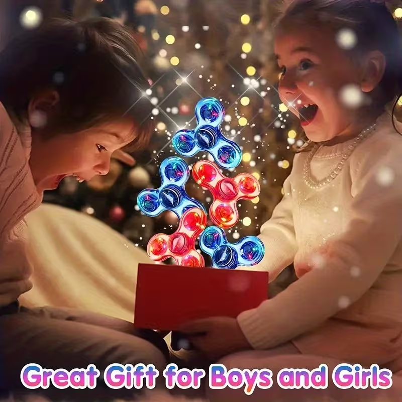 Glow-in-the-Dark Fidget Spinner with RGB Lights & Adjustable Speed, Creates Mesmerizing Light Trails for Fun