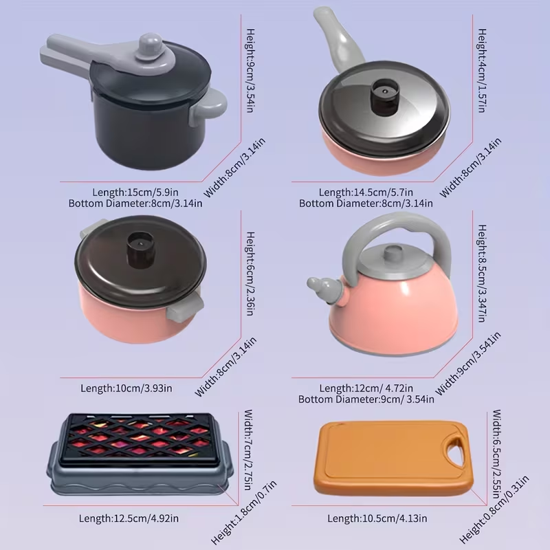 Role-Play Kitchen Set for Toddlers, Complete with Realistic Food & Tableware, Develops Social & Motor Skills,gift for kids (Ages 3-6)