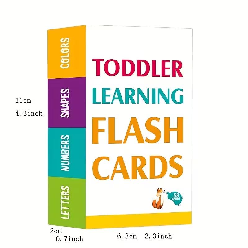 58 Double-Sided Alphabet Flash Cards for Toddlers | Learn ABC Letters, Colors, Numbers, Shapes & Animals | All-in-1 Early Learning Set| Colorful Educational Gift