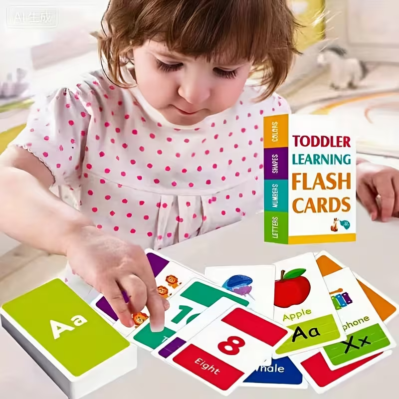 58 Double-Sided Alphabet Flash Cards for Toddlers | Learn ABC Letters, Colors, Numbers, Shapes & Animals | All-in-1 Early Learning Set| Colorful Educational Gift