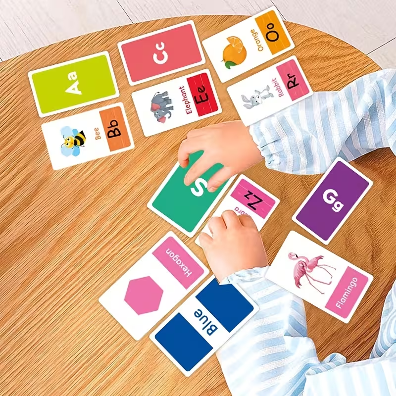 58 Double-Sided Alphabet Flash Cards for Toddlers | Learn ABC Letters, Colors, Numbers, Shapes & Animals | All-in-1 Early Learning Set| Colorful Educational Gift