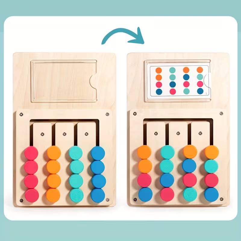 Train Your Child's Right Brain! Wooden Color Matching Puzzle – Builds Logic, Observation & Color Recognition | Perfect for Home Learning
