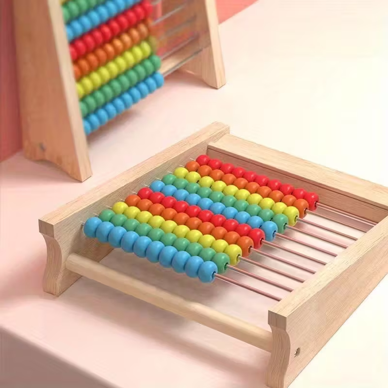 Wooden Abacus Math Set for Toddlers 3+ – Complete Learning Toy with Number Cards & Multiplication Table, Hands-On Counting, Builds Early Math Skills, Perfect Birthday & Holiday Gift