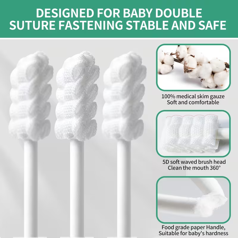 30pcs Newborn Tongue Cleaner– Disposable Infant Toothbrush, Soft Gauze for 0-36 Months, Gentle Oral Care for Baby, Ideal for Daily Use
