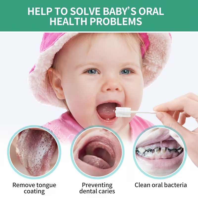 30pcs Newborn Tongue Cleaner– Disposable Infant Toothbrush, Soft Gauze for 0-36 Months, Gentle Oral Care for Baby, Ideal for Daily Use