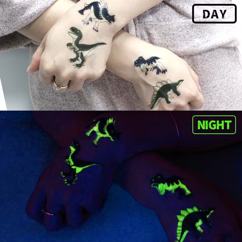 10 Sheets Glow in the Dark Dinosaur Stickers for Kids – Waterproof, Reusable, T-Rex, Triceratops & More – Perfect for Birthday Party Favors, Goodie Bags & Stocking Stuffers