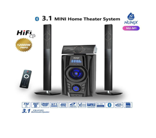 Nunix Woofer NU-M1 3.1 CH Home Theatre Speaker System/Subwoofer Speaker System Black