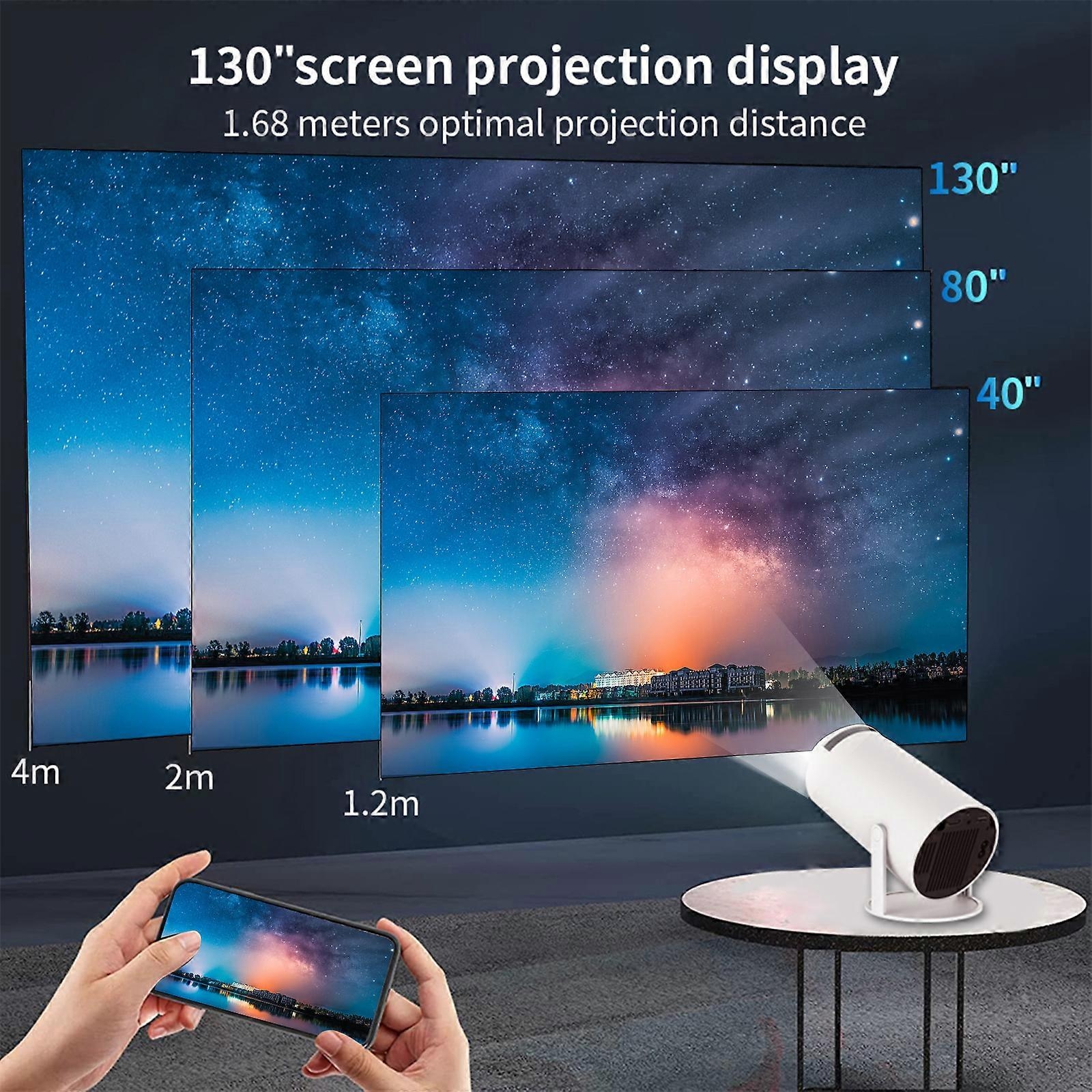 Portable HY300 HD Projector for Home/Outdoor Use - Android 11 Built-in, Easy Phone Casting, Includes HDMI line