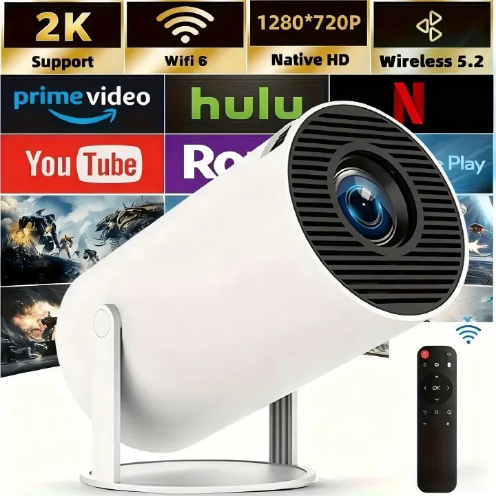 Portable HY300 HD Projector for Home/Outdoor Use - Android 11 Built-in, Easy Phone Casting, Includes HDMI line