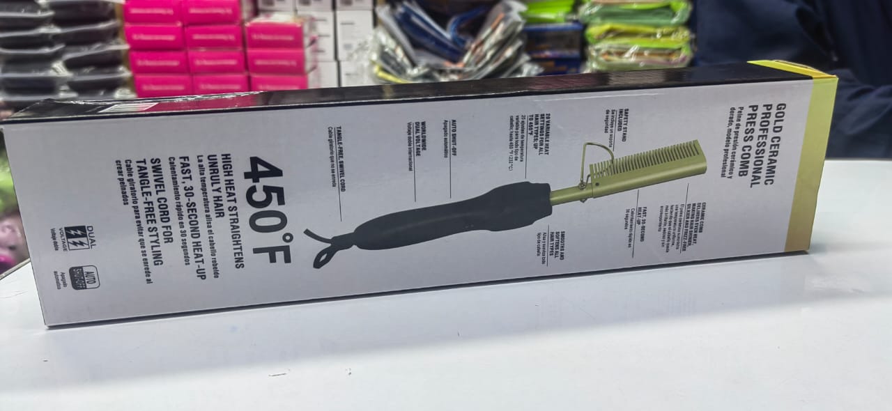 Electric Hot Comb Hair Straightener High Temperature Adjustable Temperature Flat Iron Comb Straighten Or Curler Hair Ceramic Press Comb