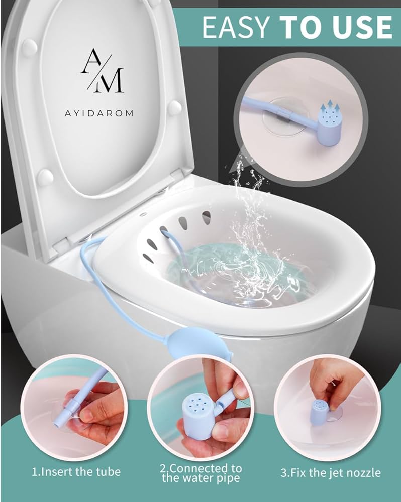 Postpartum Bath Tub (Toilet Fit), Portable Sitz Bath For Toilet, Postpartum Sitz Bath Soaking Tub, Over-the-Toilet Sitz Bath Basin.Fits Over Toilet Seat: Convenient and easy to use.
Portable Design: L